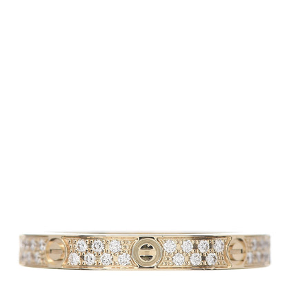Cartier 18K Yellow Gold Diamond 2.6mm LOVE Paved Band Ring 50 5.25 1 of 6