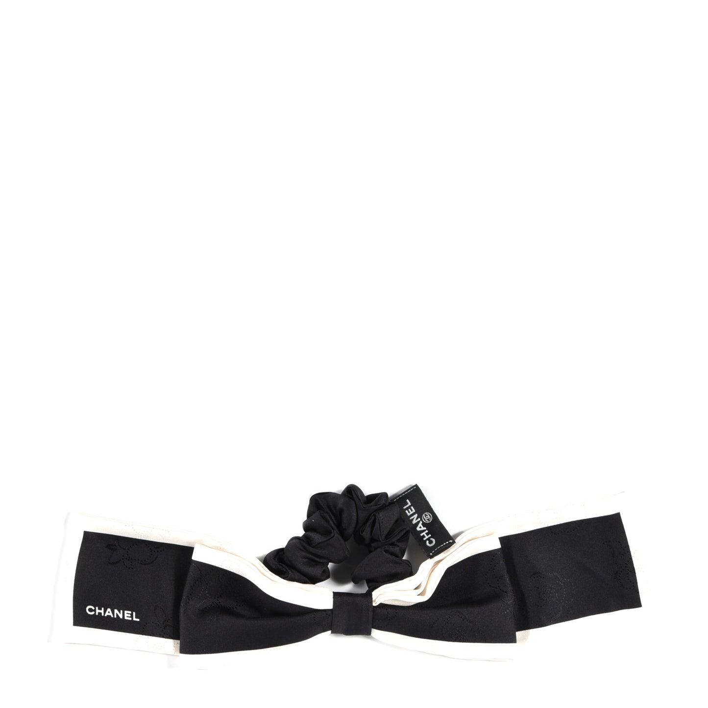 Silk Hair Tie Black Ivory