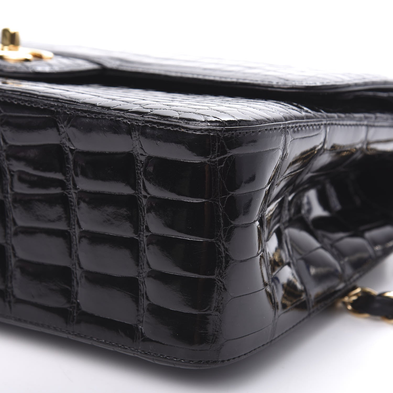 Chanel Alligator Jumbo Double Flap Black 10 of 13