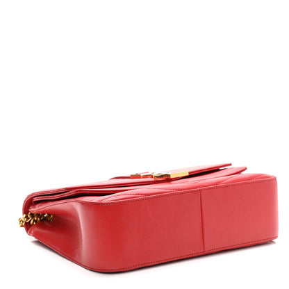 Saint Laurent Lambskin Matelasse Chevron Monogram Medium Sulpice Bag Red 4 of 12