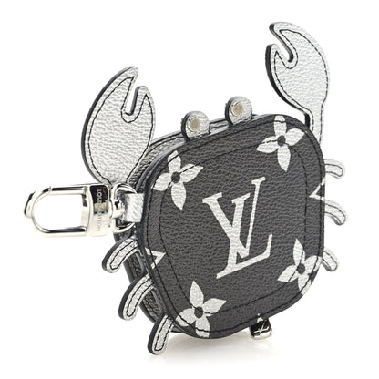 Louis Vuitton Metallic Monogram Crab Bag Charm Grey Silver 3 of 6