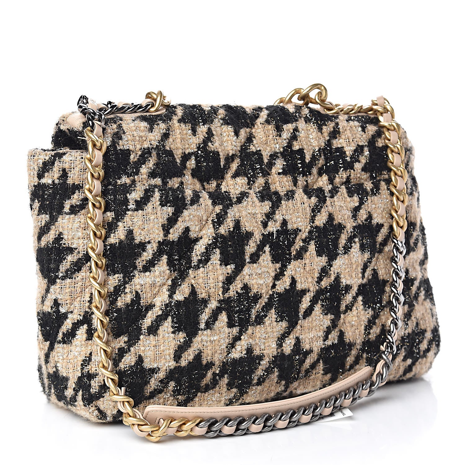 Chanel Tweed Maxi 19 Flap Beige Black 3 of 11