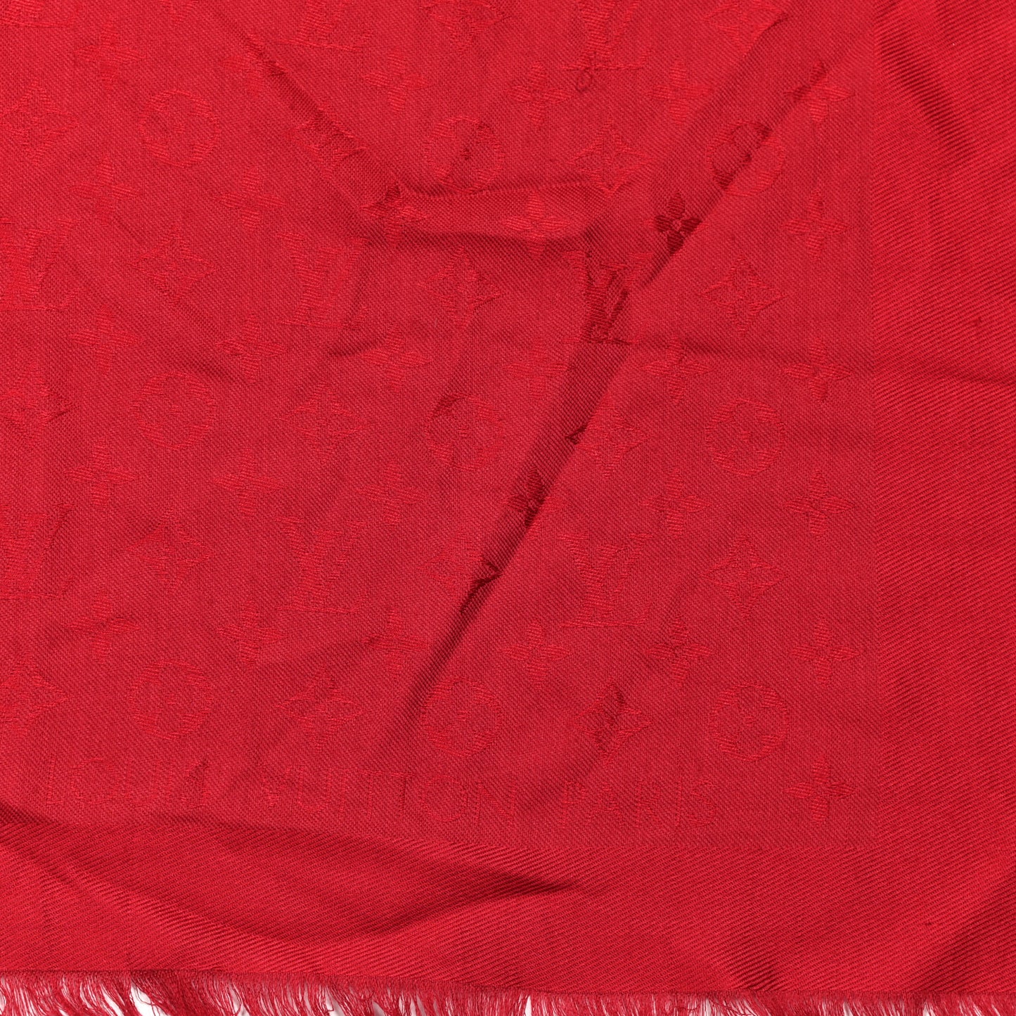 Silk Wool Monogram Shawl Pomme D'Amour