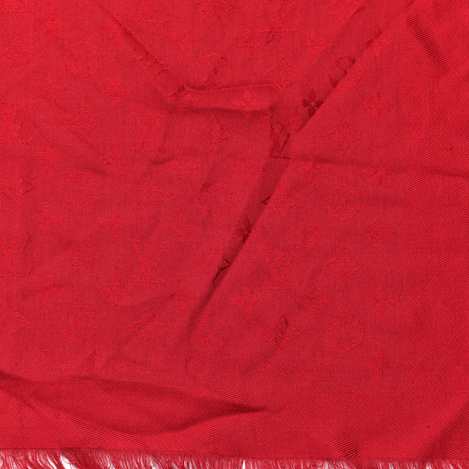 Louis Vuitton Silk Wool Monogram Shawl Pomme D'Amour 3 of 4