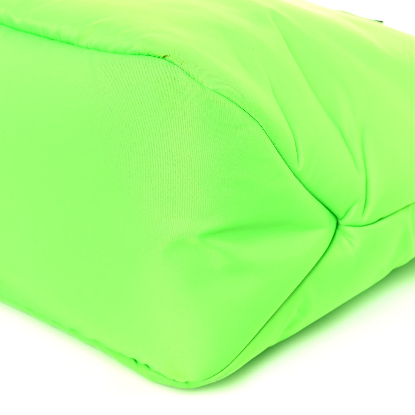 Tessuto Nylon Soft Padded Medium Shopping Tote Verde Fluo