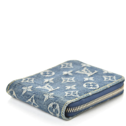 Louis Vuitton Denim Zip Compact Wallet Blue 4 of 7
