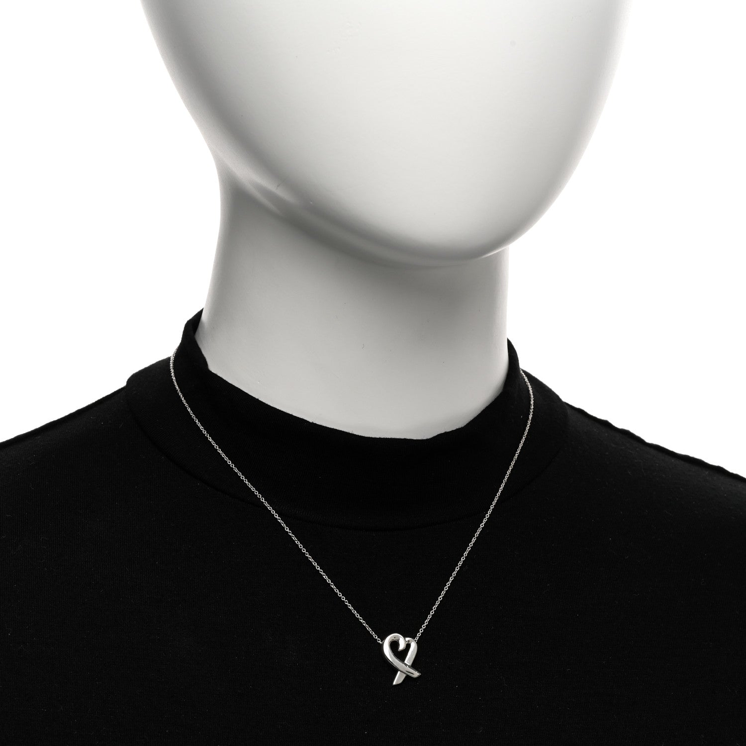 Tiffany Sterling Silver Small Paloma Picasso Loving Heart Pendant Necklace 2 of 4