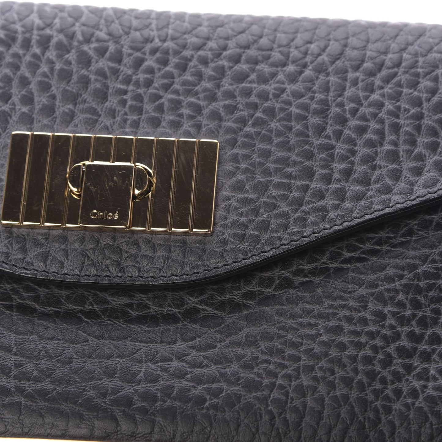 Grained Calfskin Sally Clutch Black