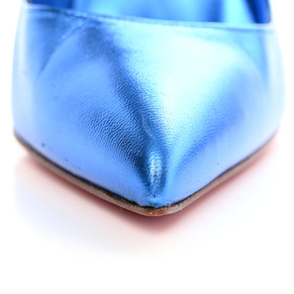 Christian Louboutin Metallic Patent Hot Chick 100 Pumps 36 Blue 16 of 19