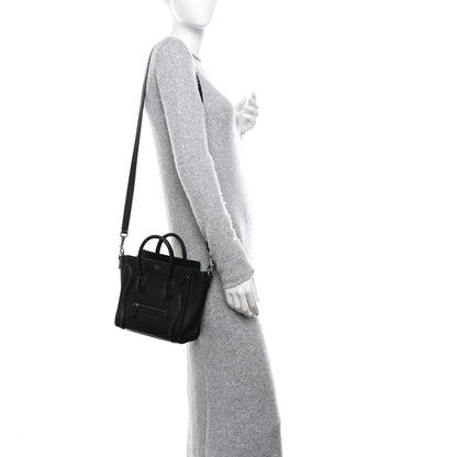 Celine Drummed Calfskin Nano Luggage Black 2 of 19