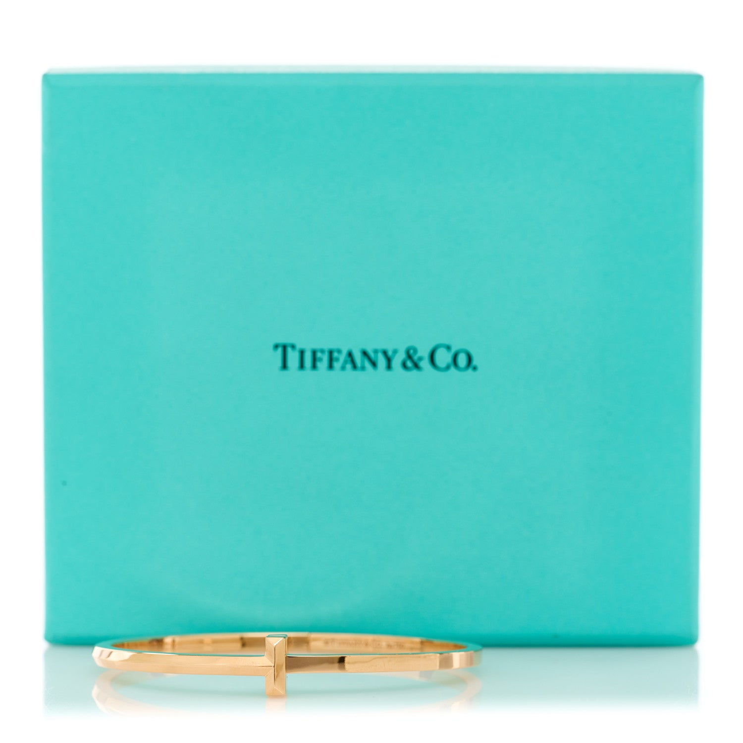 Tiffany 18K Rose Gold Narrow T T1 Hinged Bangle Bracelet 4 of 4