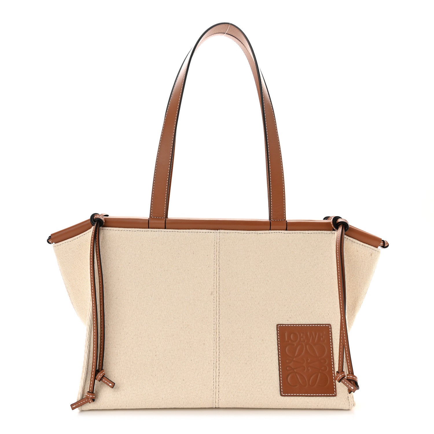 Loewe Canvas Calfskin Cushion Tote Beige 1 of 11