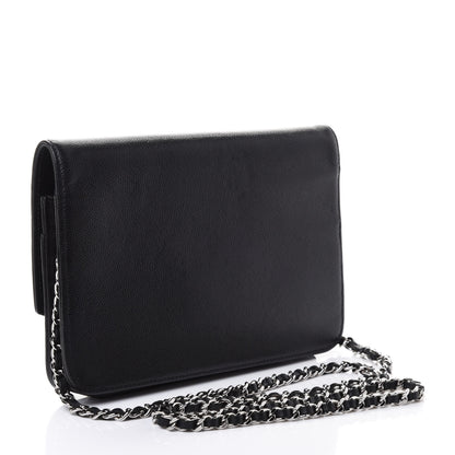 Chanel Caviar Sevruga Wallet On Chain WOC Black 2 of 4