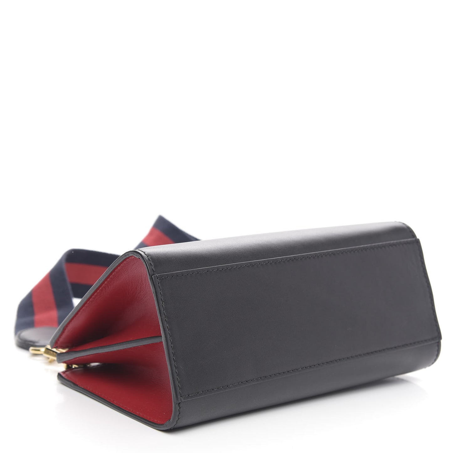 Nappa Bamboo Web Mini Nymphaea Top Handle Bag Black