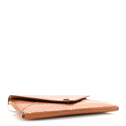The Row Snakeskin Envelope Chain Clutch Camel 4 of 9