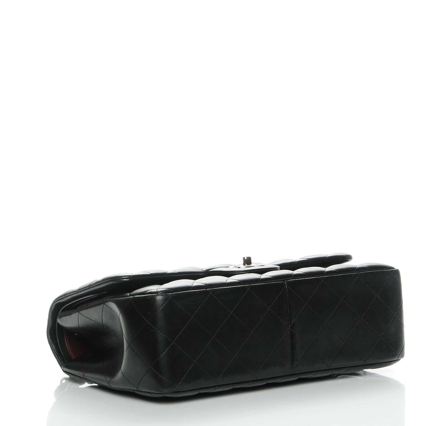 Lambskin Quilted Jumbo Double Flap Black