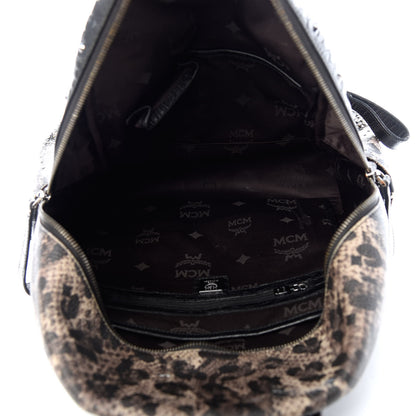 MCM Visetos Snakeskin Printed Studded Medium Stark Backpack Grey 4 of 8