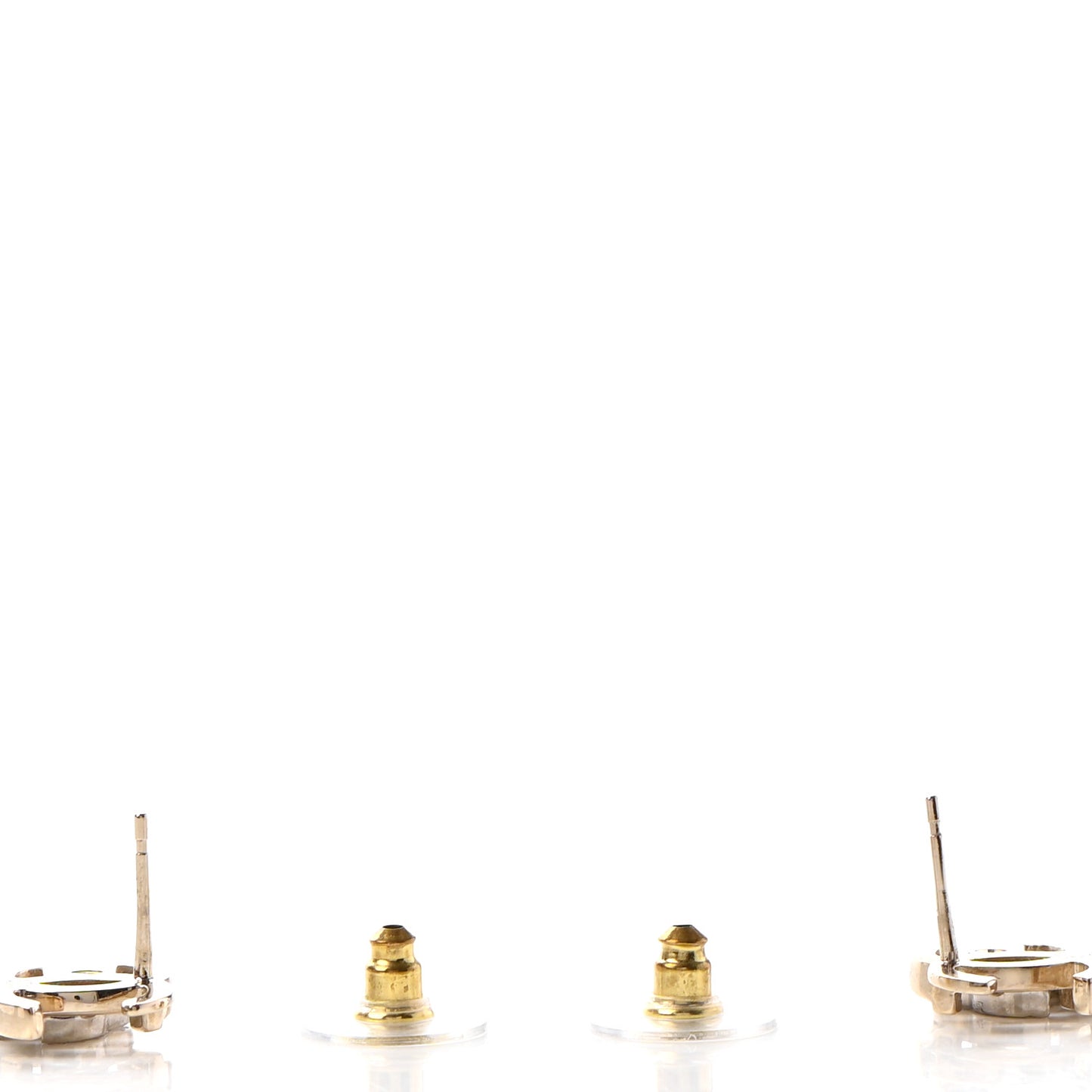 Crystal Double CC Earrings Gold Silver