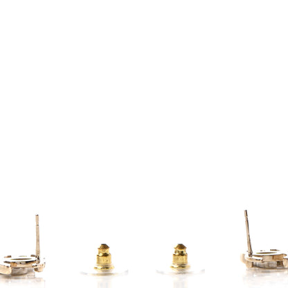 Chanel Crystal Double CC Earrings Gold Silver 3 of 4