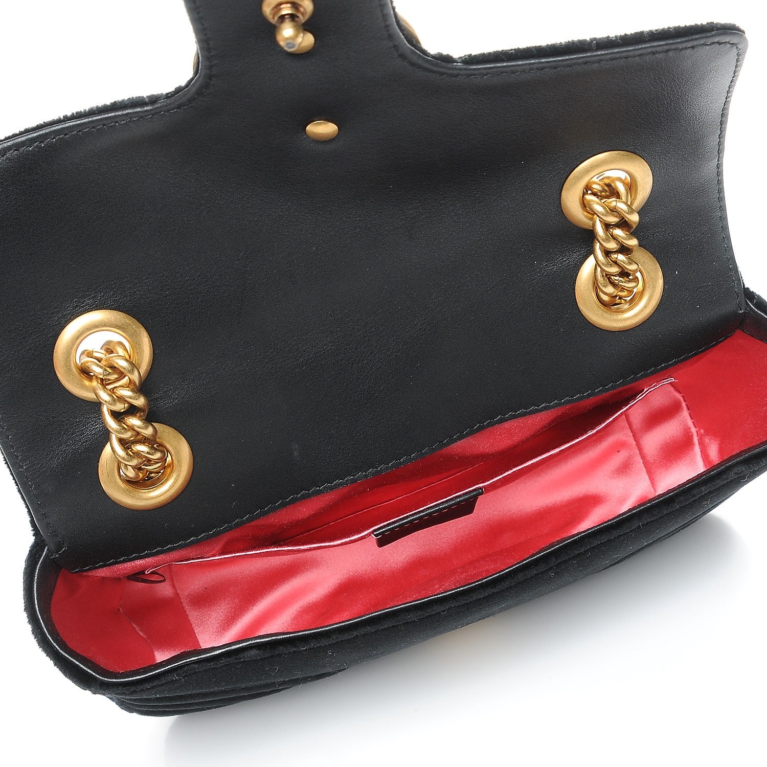 Gucci Velvet Matelasse Mini GG Marmont Shoulder Bag Black 5 of 7