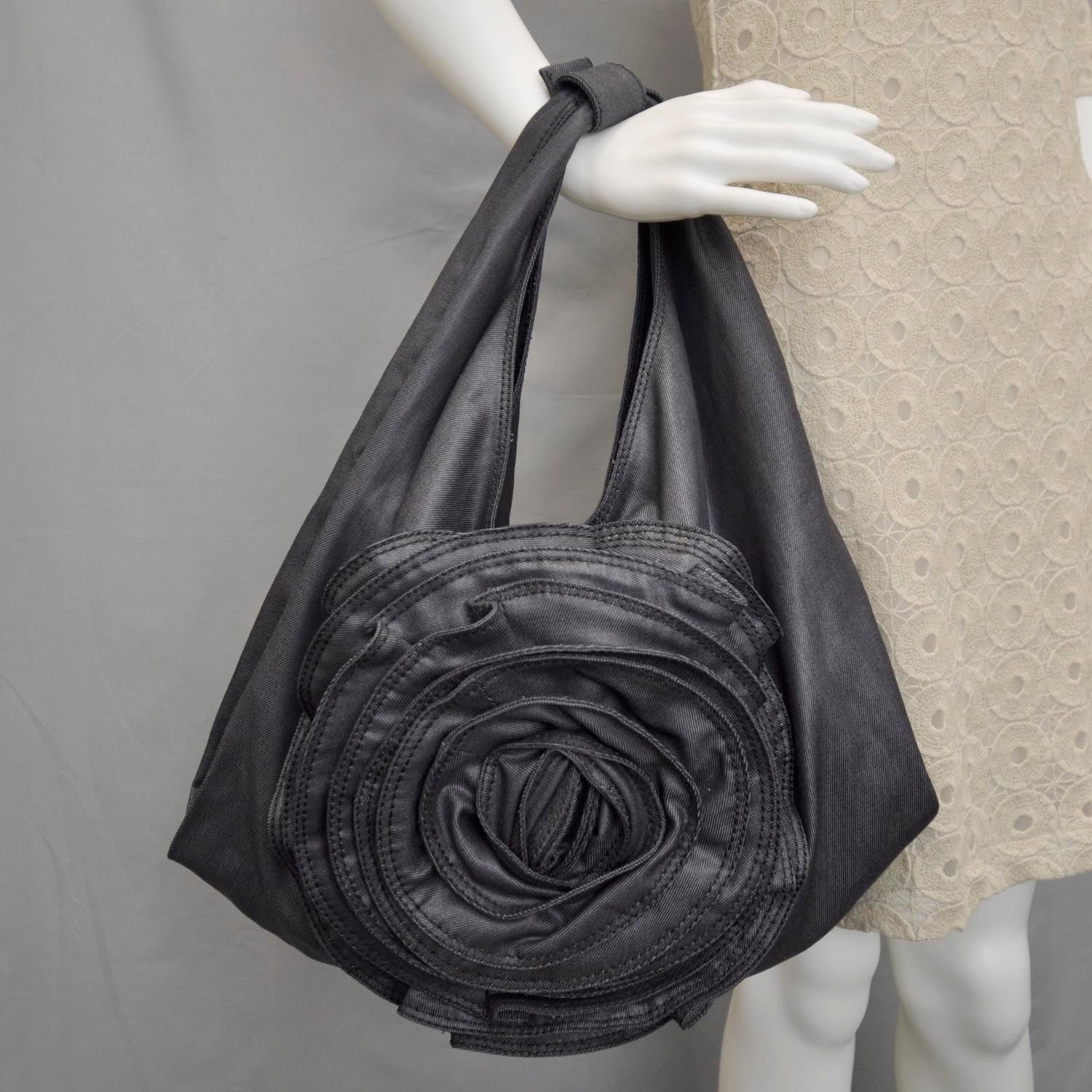 Valentino Garavani Denim Petale Rose Hobo 2 of 10