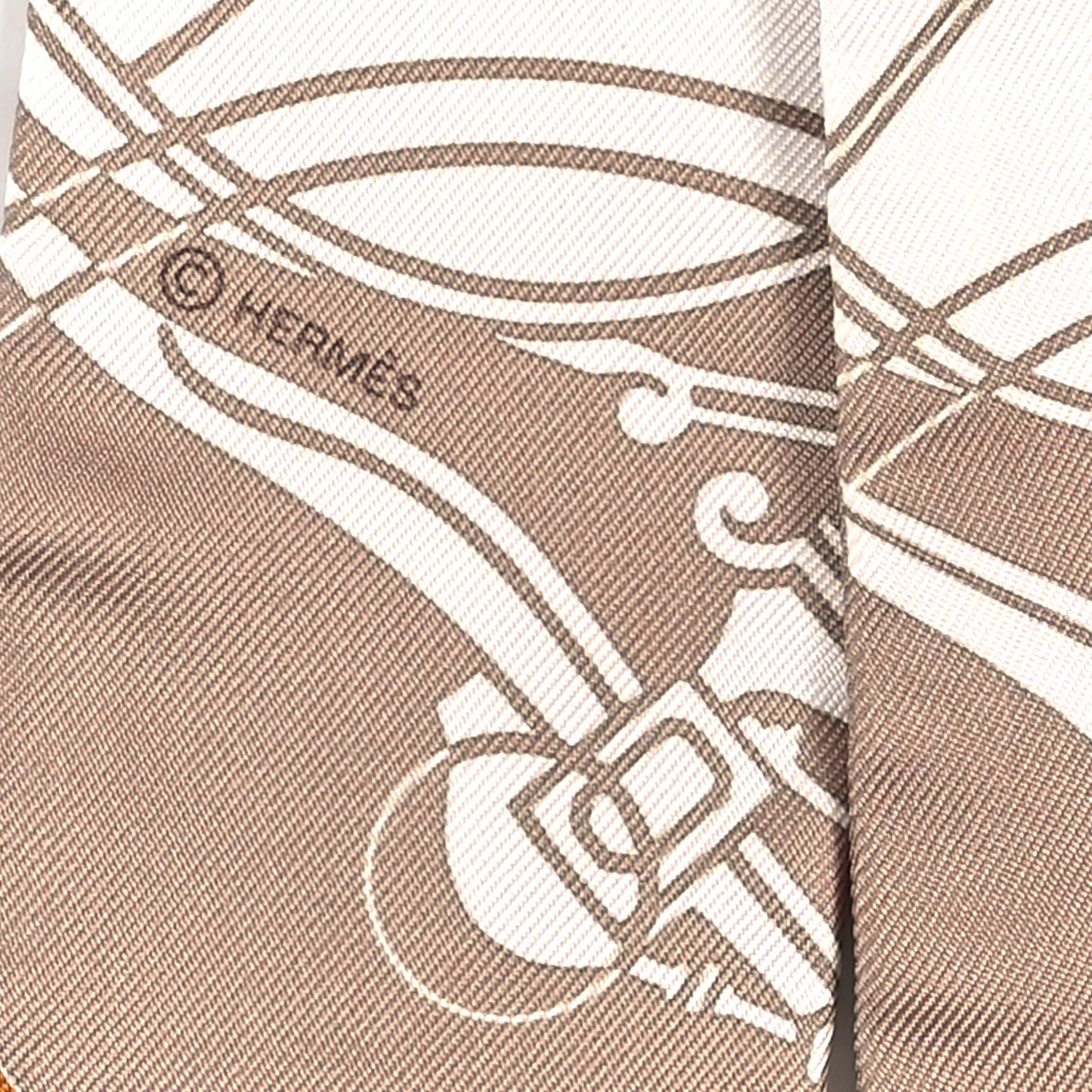 Silk Ex-Libris Twilly Beige White Caramel