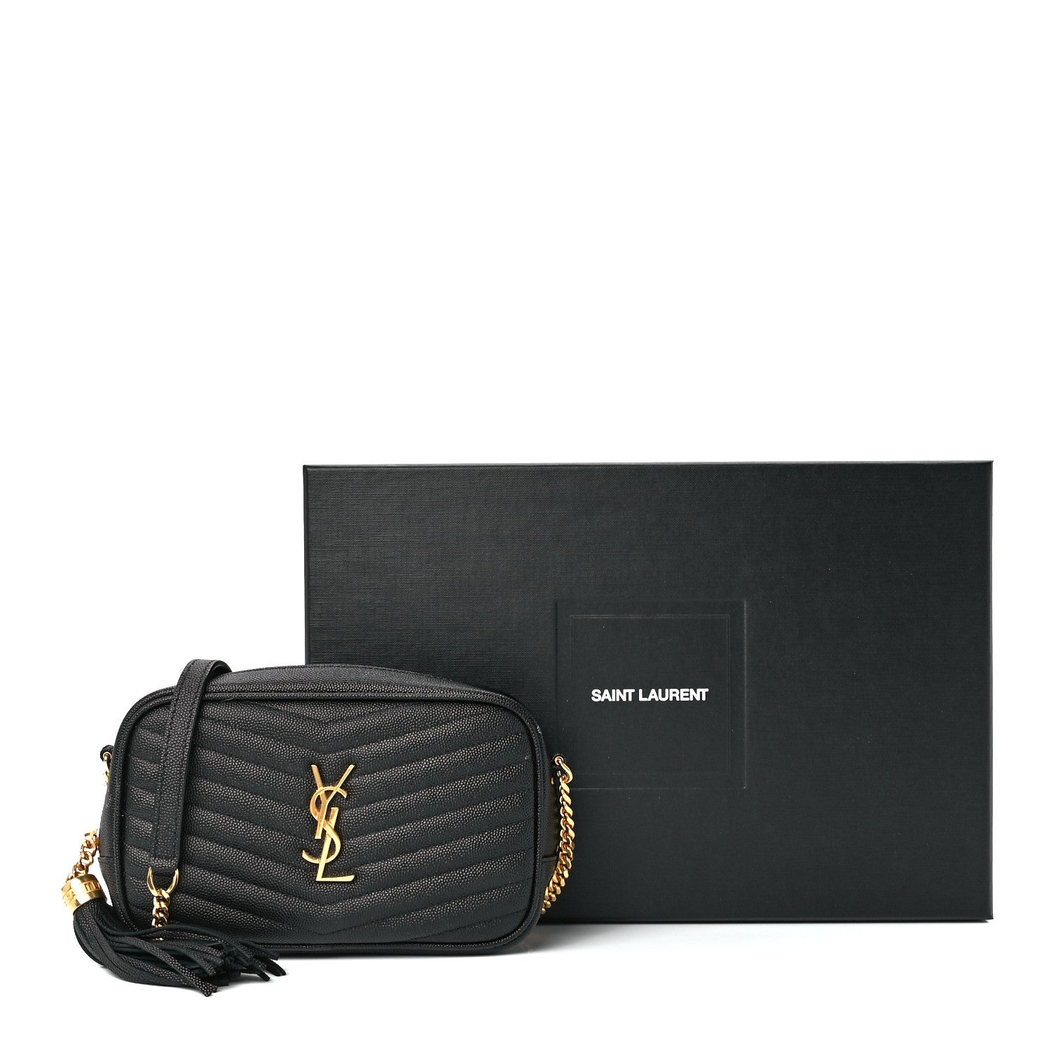 Saint Laurent Grain De Poudre Matelasse Monogram Mini Lou Camera Bag Black 11 of 11