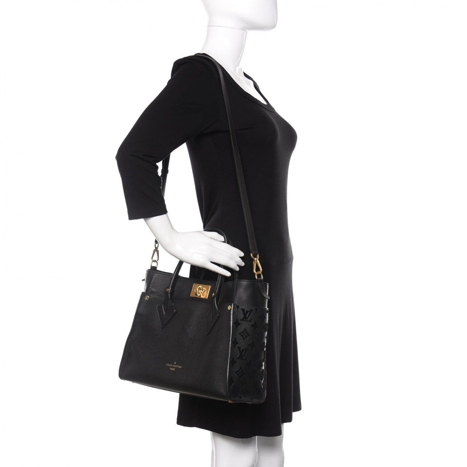 Louis Vuitton Calfskin Monogram Tufting On My Side Black 2 of 9
