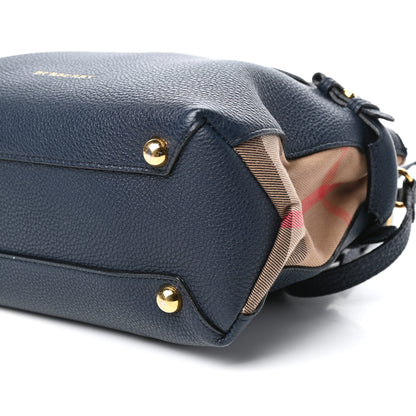 Burberry Grainy Calfskin House Check Small Banner Tote Midnight Blue 11 of 11