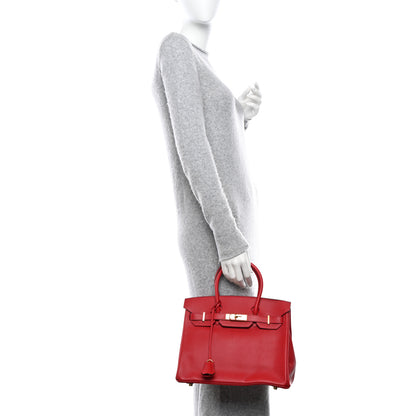 Hermes Epsom Birkin 30 Rouge Casaque 2 of 15
