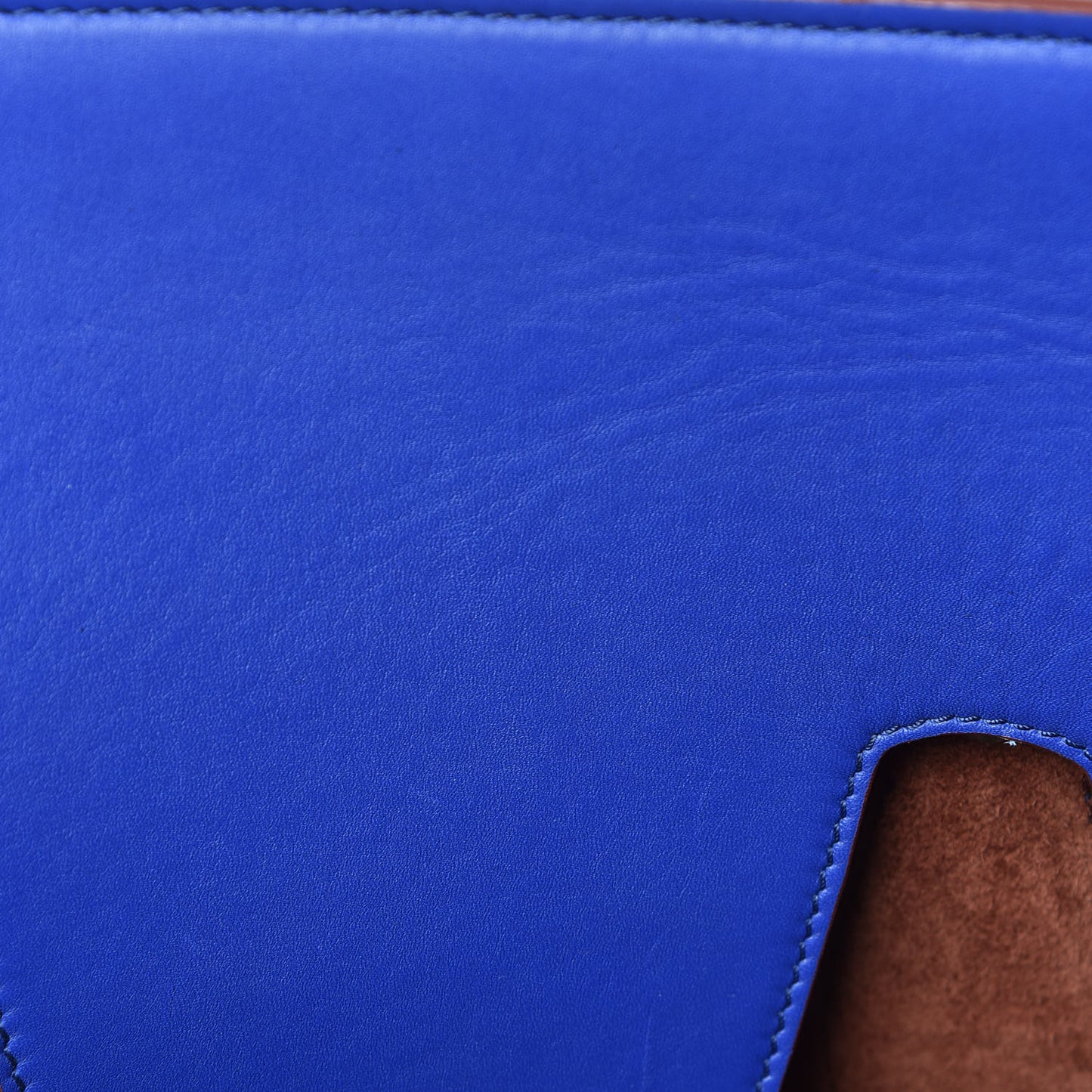 Natural Calfskin Large Tie Knot Tote Royal Blue