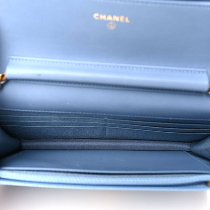 Chanel Denim Quilted Reissue Wallet On Chain WOC Blue 5 of 12