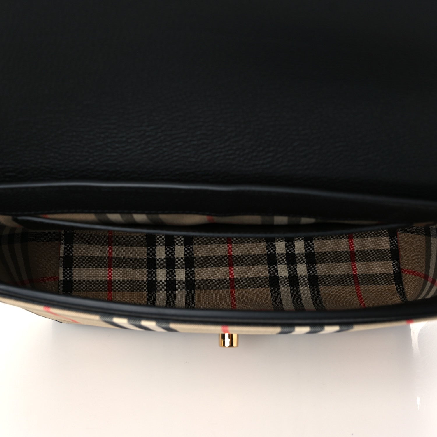 Burberry Grainy Calfskin Vintage Check Note Crossbody Bag Black 5 of 6