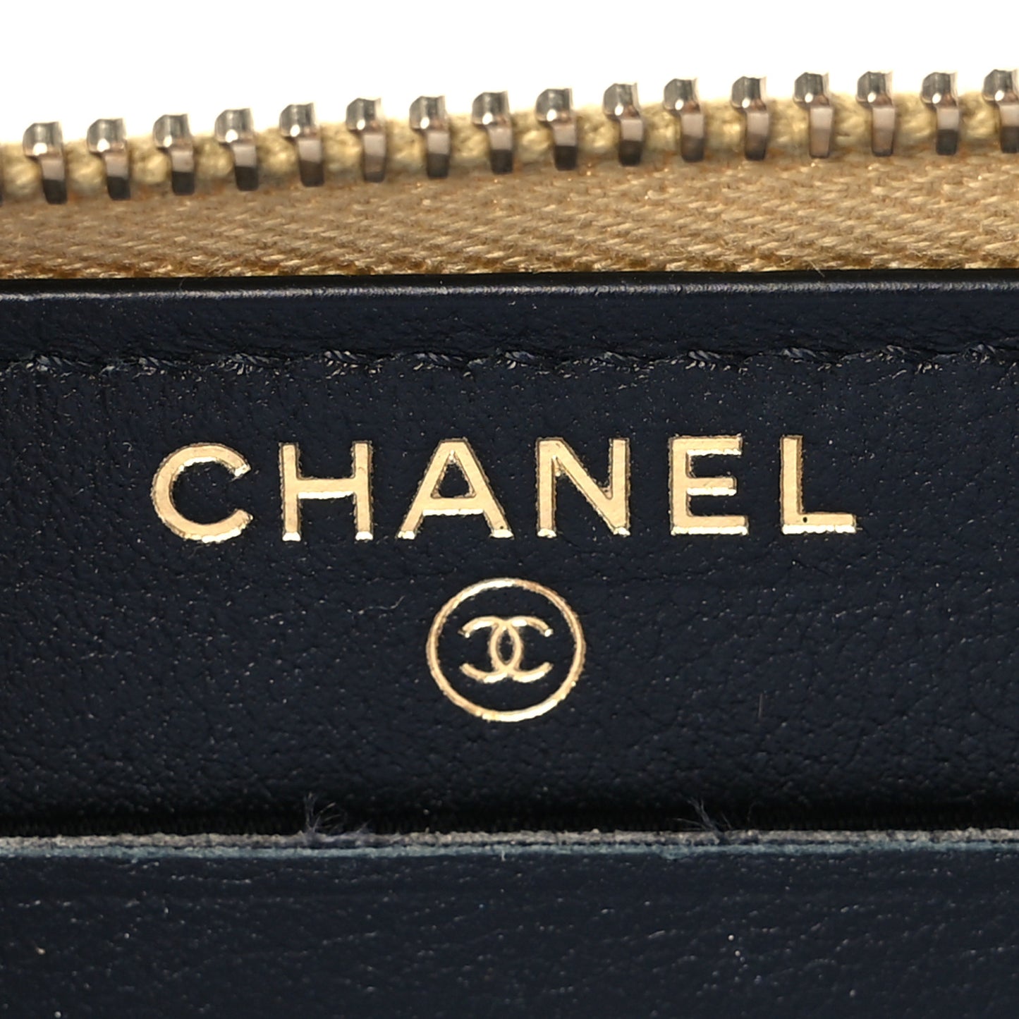 Metallic Calfskin Crocodile Embossed Small Zip Wallet Gold