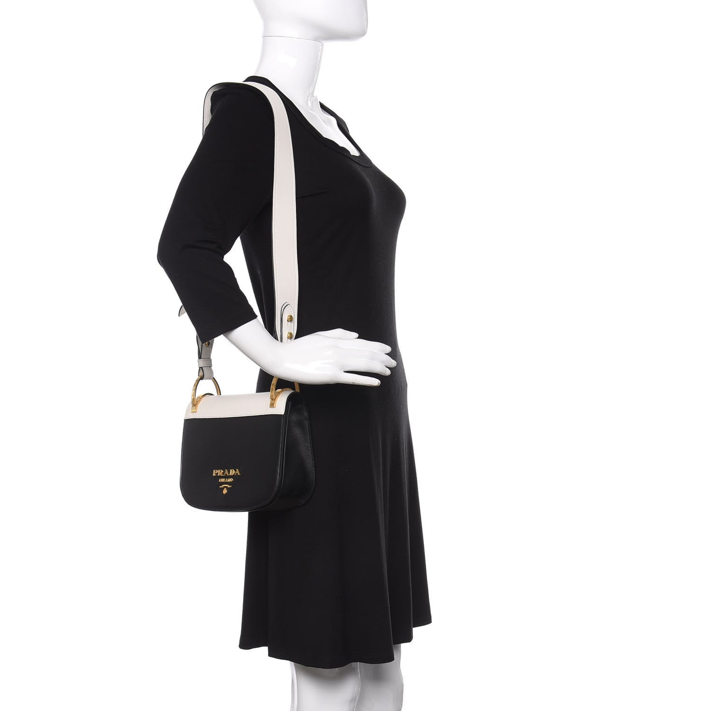 City Calf Pionniere Saddle Bag Black White
