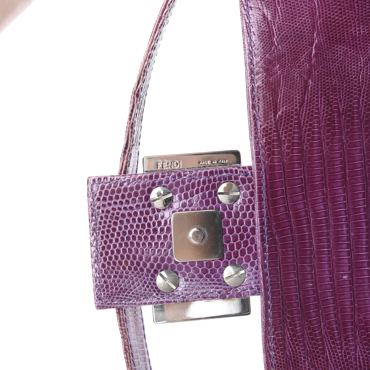 Fendi Lizard Baguette Purple 8 of 12