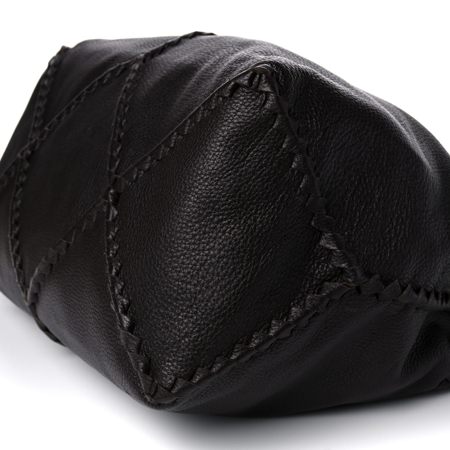 Washed Cervo Deerskin Large Hobo Ebano