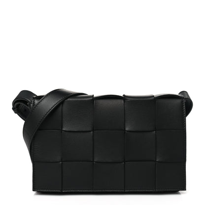 Bottega Veneta Lambskin Maxi Intrecciato Cassette Crossbody Bag Black 1 of 10