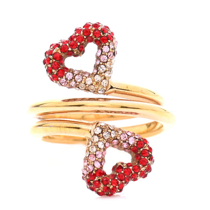 Louis Vuitton Swarovski LV and V Heart Strass Ring M Rose Gold 1 of 5