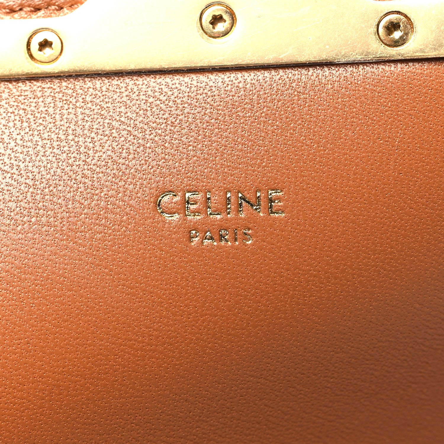 Celine Calfskin Triomphe Canvas Teen Triomphe Bag Tan 7 of 11