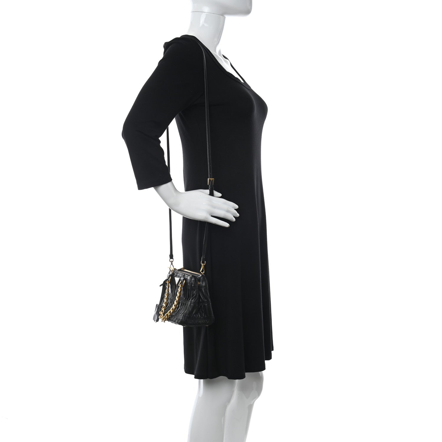 Prada Nappa Gaufre Mini Galleria Crossbody Black 2 of 9