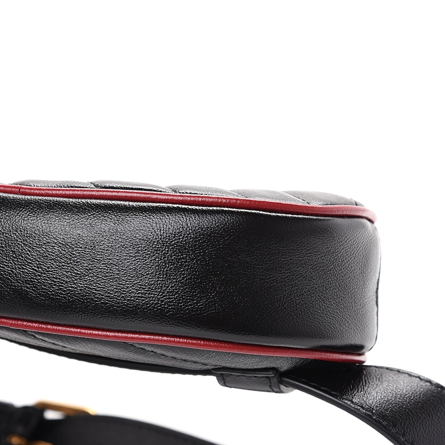 Azalea Calfskin Matelasse Diagonal Torchon GG Marmont Belt Bag 85 34 Black Romantic Cerise