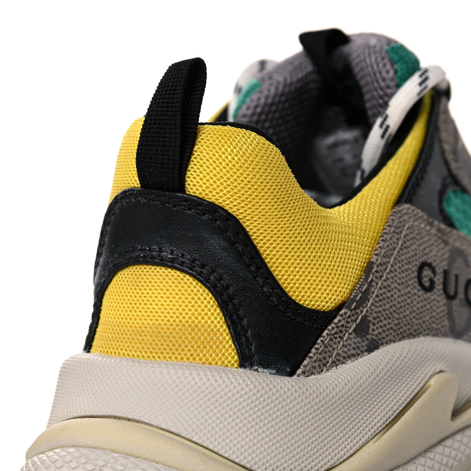 Balenciaga X GUCCI Maxi GG Supreme Monogram Womens Triple S Sneakers 39 Beige Ebony Black Green 11 of 12