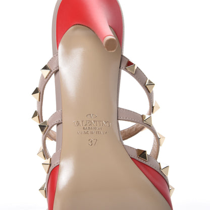 Valentino Garavani Calfskin Nappa Rockstud 90mm Cage Mules 37 Rouge Pur Poudre 9 of 10