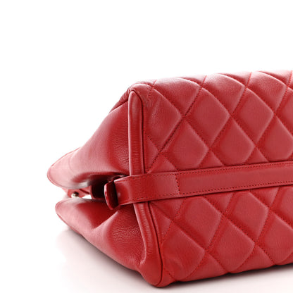 Chanel Metallic Goatskin Quilted Large City Rock Shopping Bag Red 9 of 11
