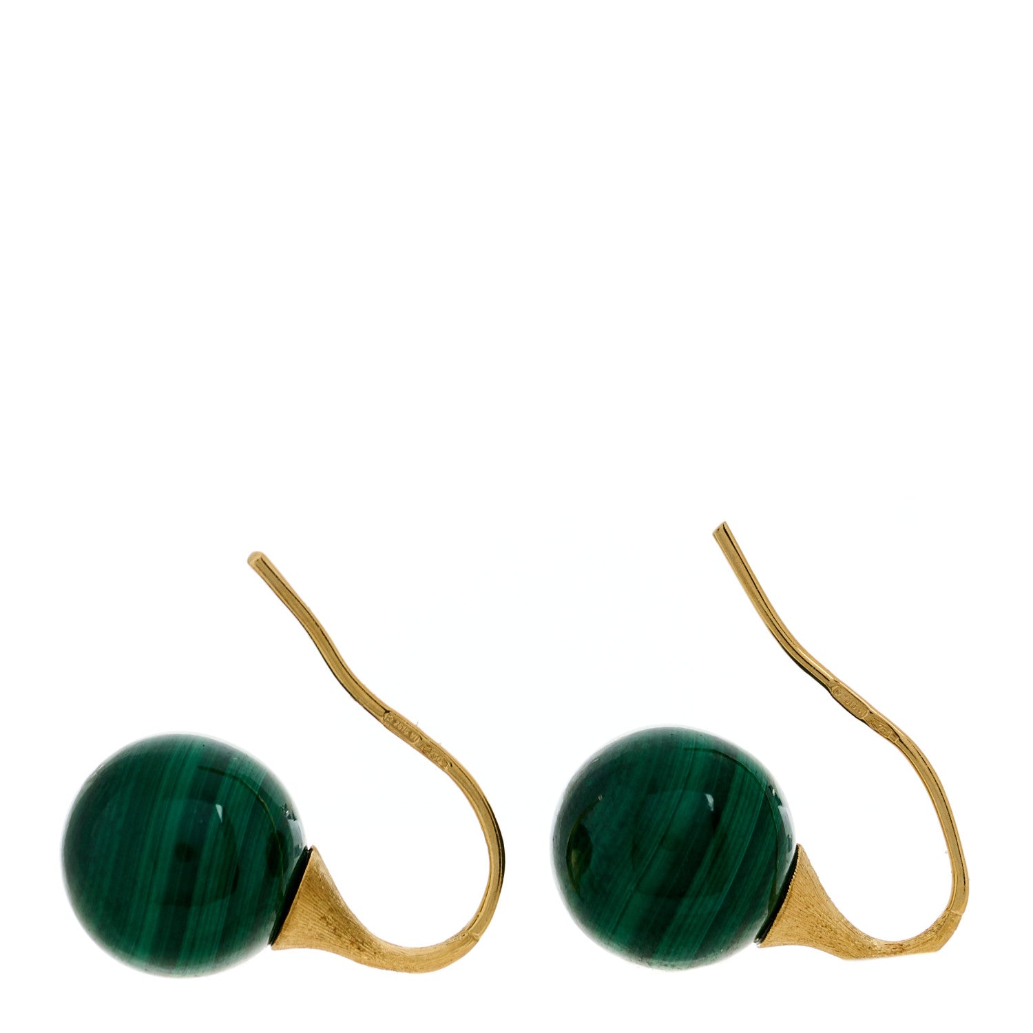 Marco Bicego 18K Yellow Gold Malachite Africa Boules Drop Earrings 3 of 4