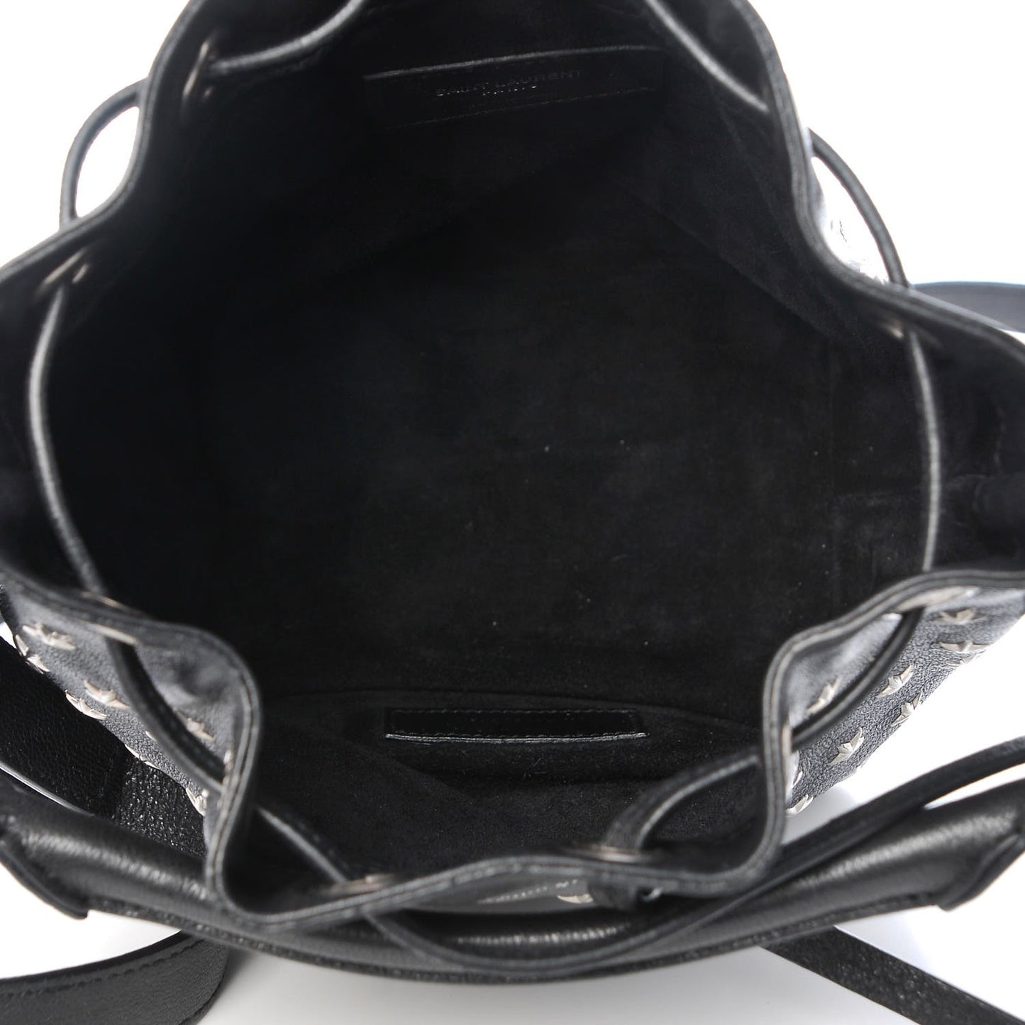 Calfskin Star Studded Small Emmanuelle Bucket Bag Black