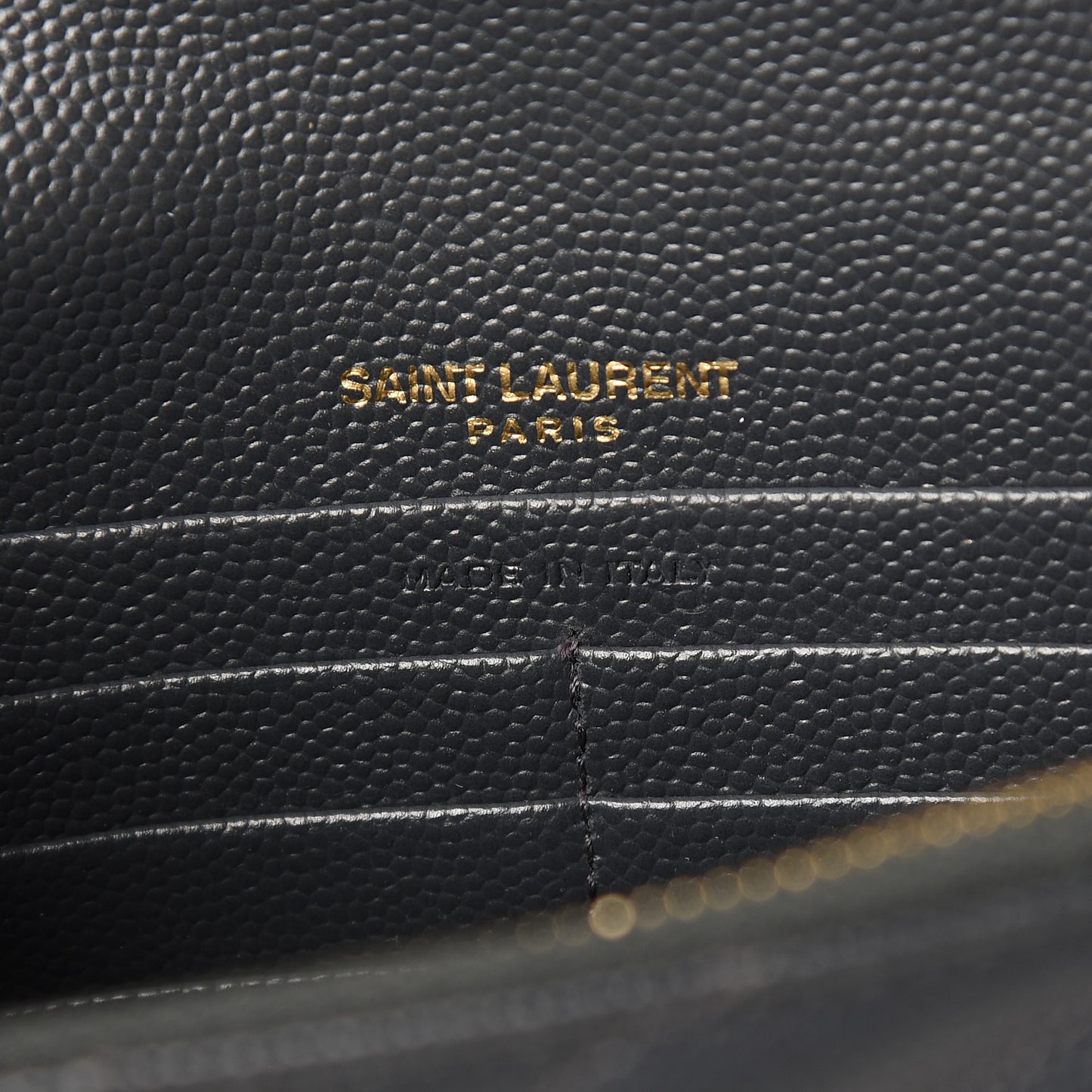 Grain De Poudre Matelasse Chevron Monogram Envelope Chain Wallet Dark Smog