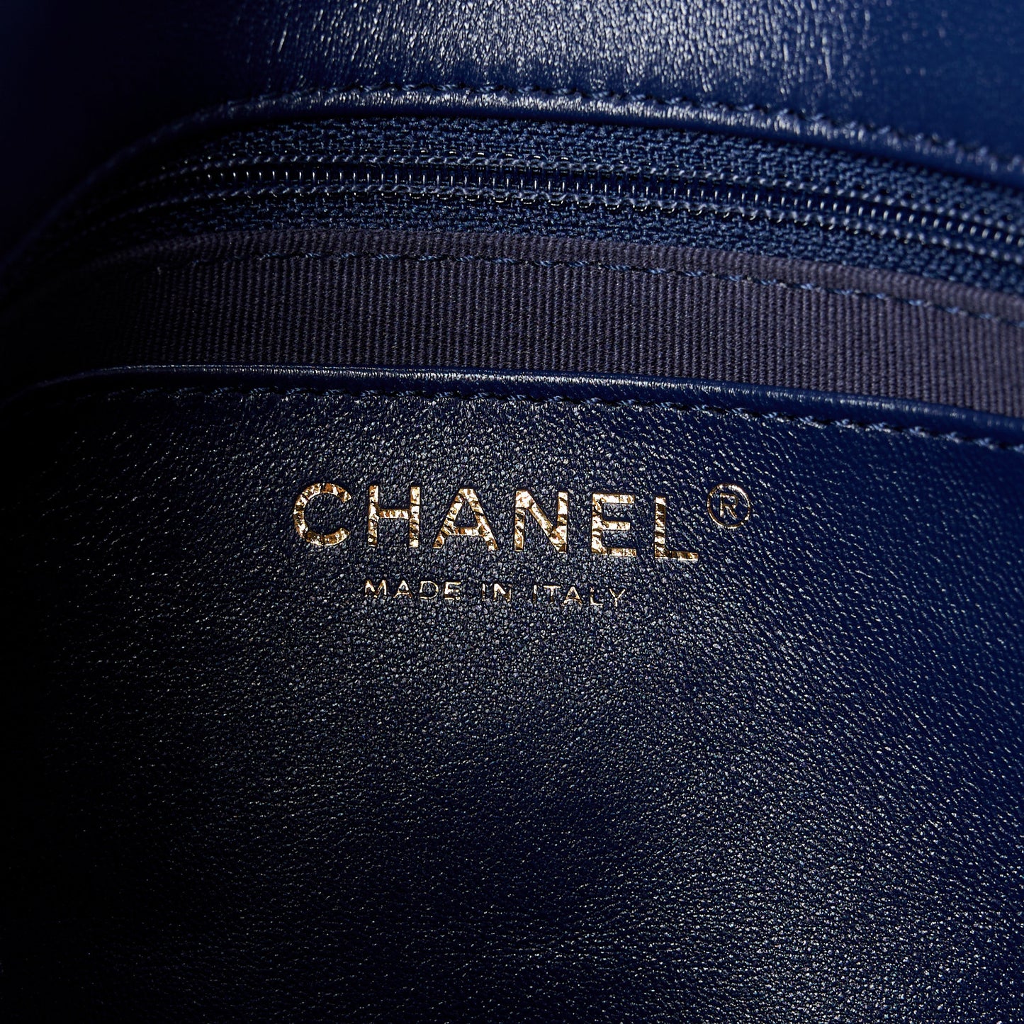 Lambskin Enamel Quilted Chain Frame Flap Navy