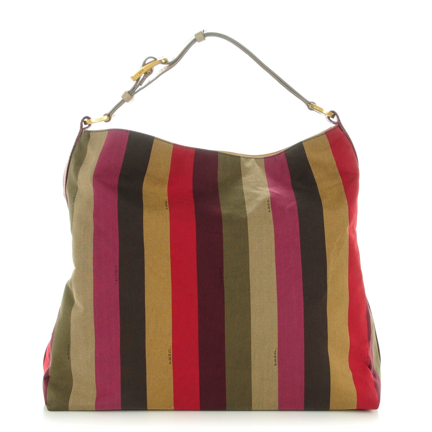 Fendi Canvas Striped Pequin Hobo Multicolor 1 of 7